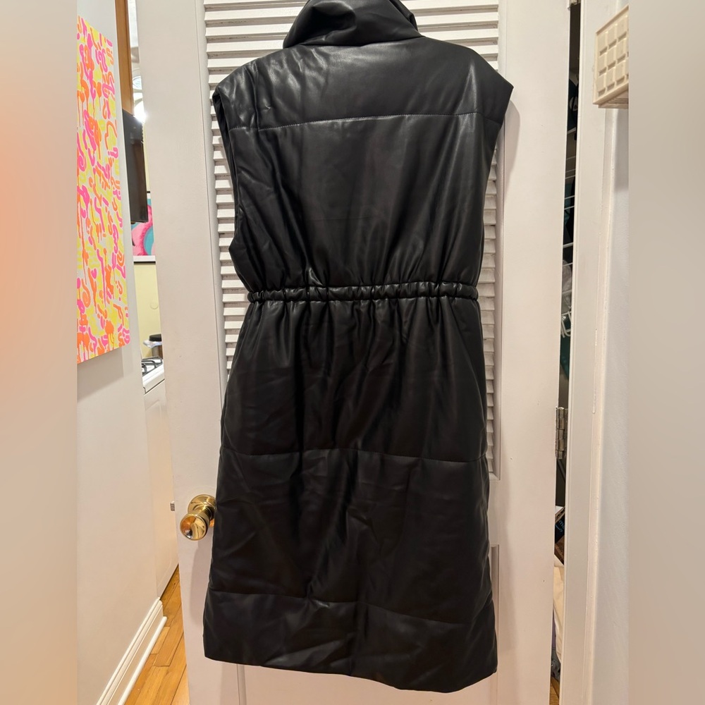 Proenza Schouler White Label Faux Black Leather Puffer Vest XS - Picture 4 of 9